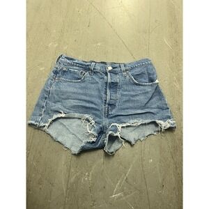 Levi's 501 Women's Denim Cut-Off Shorts Button Fly Size 30 Waist Vintage Blue